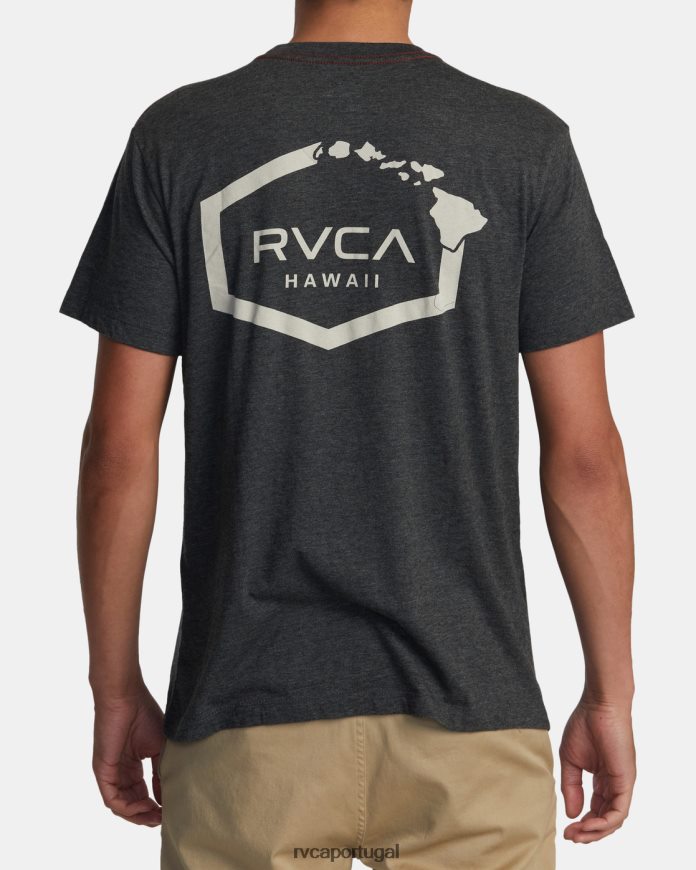 roupas RVCA homens camiseta hexagonal havaí preto N00F2H147