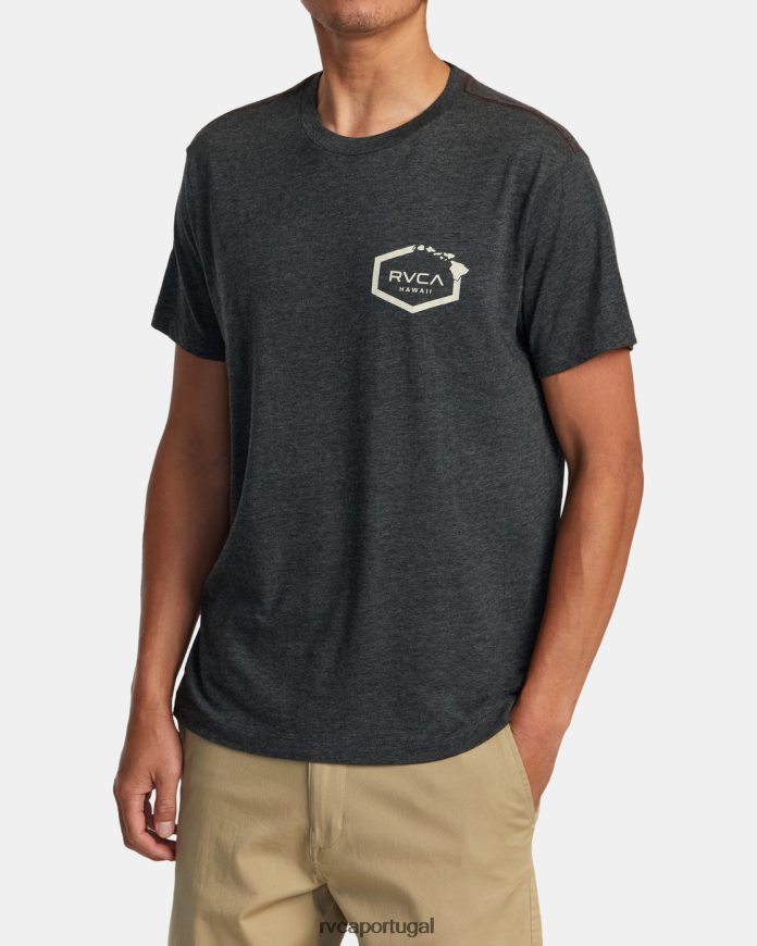 roupas RVCA homens camiseta hexagonal havaí preto N00F2H147