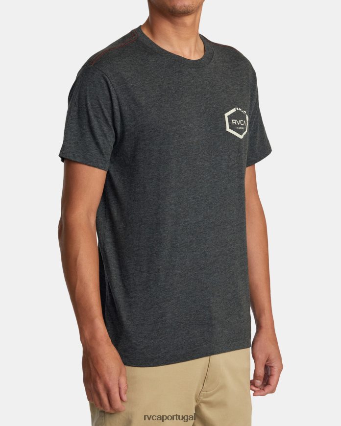 roupas RVCA homens camiseta hexagonal havaí preto N00F2H147