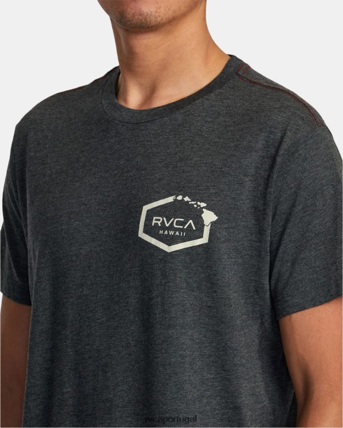 roupas RVCA homens camiseta hexagonal havaí preto N00F2H147