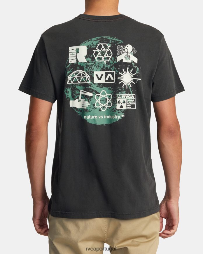 roupas RVCA homens camiseta infográfica pirata preto N00F2H187