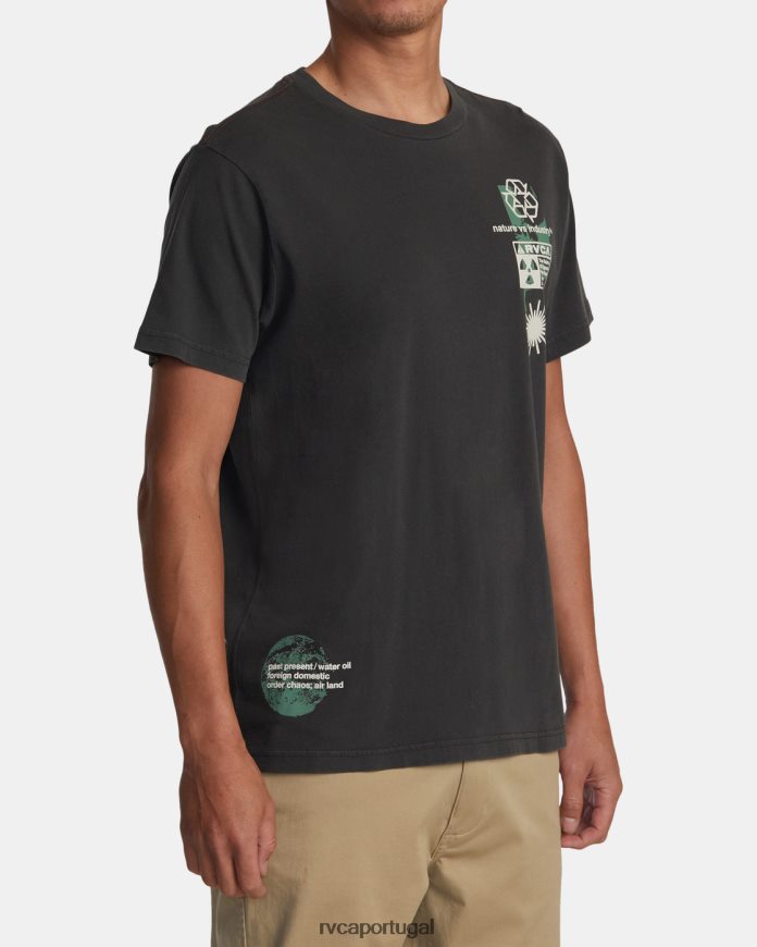 roupas RVCA homens camiseta infográfica pirata preto N00F2H187
