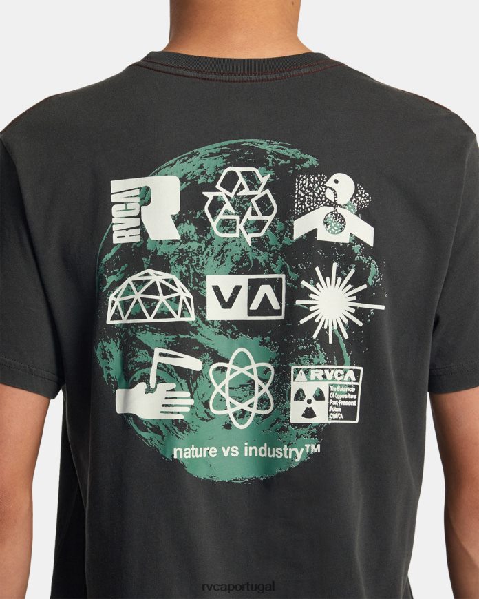 roupas RVCA homens camiseta infográfica pirata preto N00F2H187