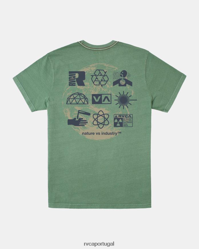 roupas RVCA homens camiseta infográfica verde N00F2H188