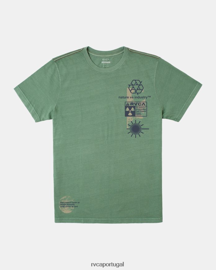 roupas RVCA homens camiseta infográfica verde N00F2H188