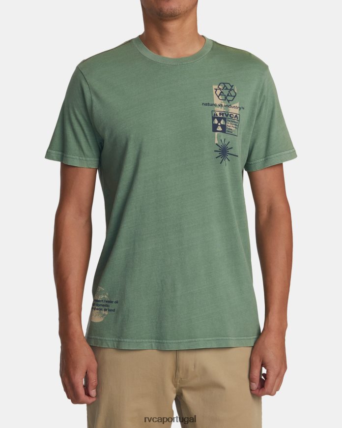 roupas RVCA homens camiseta infográfica verde N00F2H188
