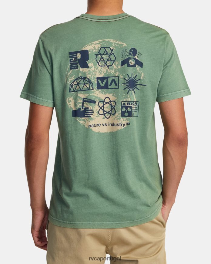 roupas RVCA homens camiseta infográfica verde N00F2H188