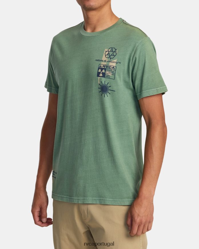 roupas RVCA homens camiseta infográfica verde N00F2H188