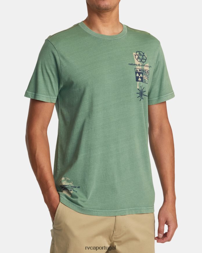 roupas RVCA homens camiseta infográfica verde N00F2H188