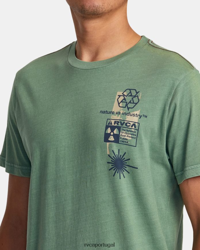 roupas RVCA homens camiseta infográfica verde N00F2H188