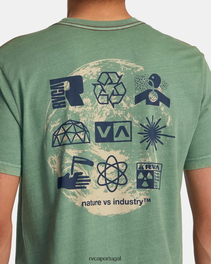 roupas RVCA homens camiseta infográfica verde N00F2H188