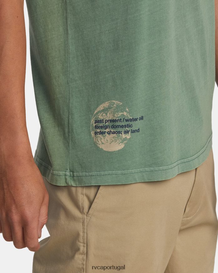 roupas RVCA homens camiseta infográfica verde N00F2H188