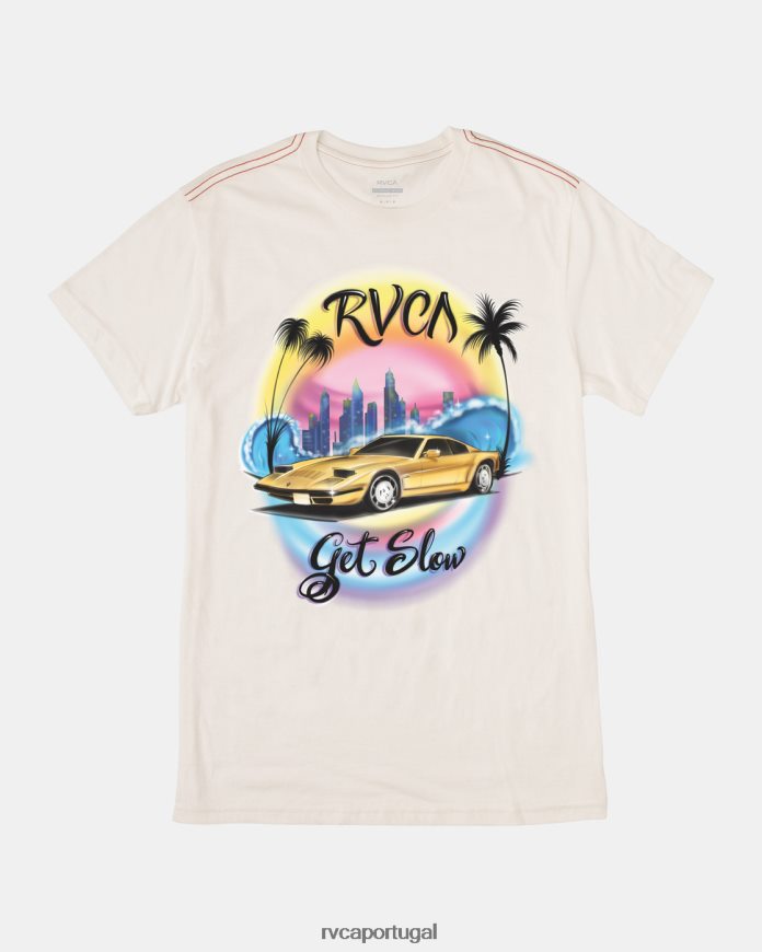roupas RVCA homens camiseta lenta branco antigo N00F2H559