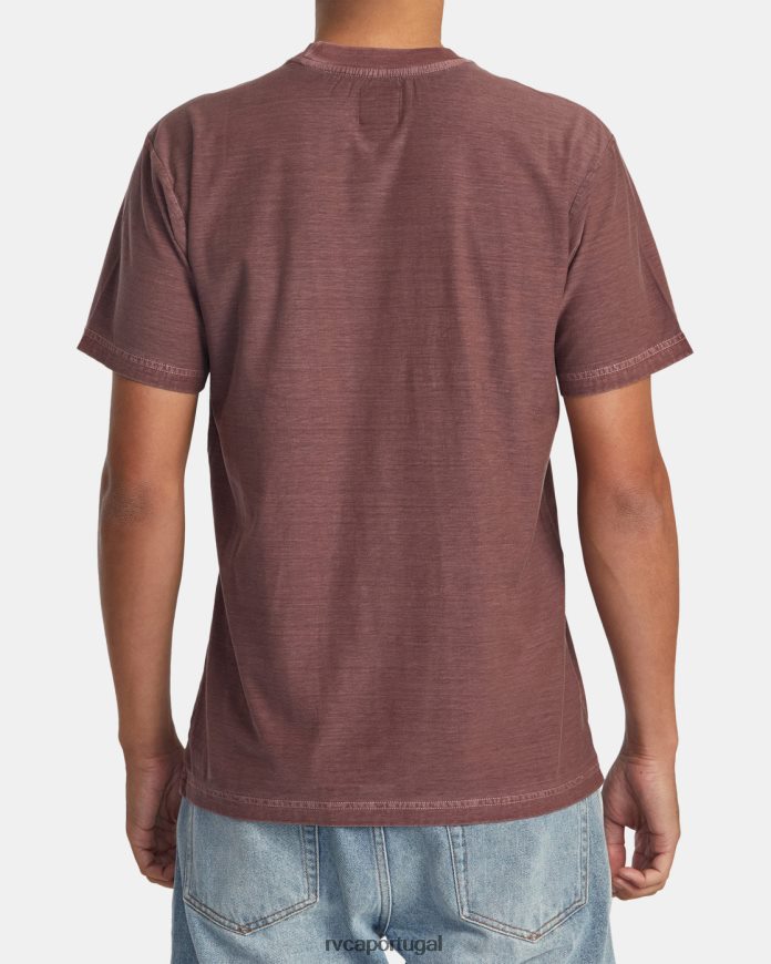 roupas RVCA homens camiseta listrada ptc terra vermelha N00F2H482
