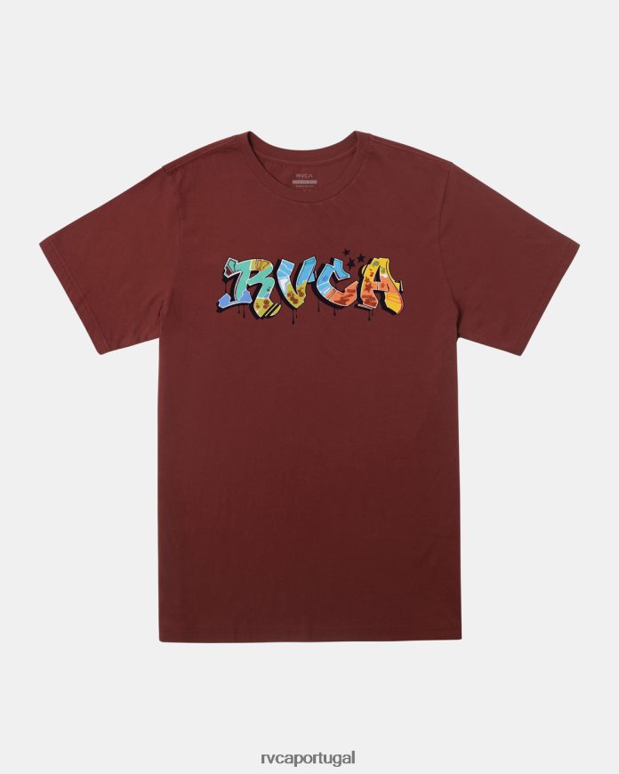 roupas RVCA homens camiseta livro preto terra vermelha N00F2H459