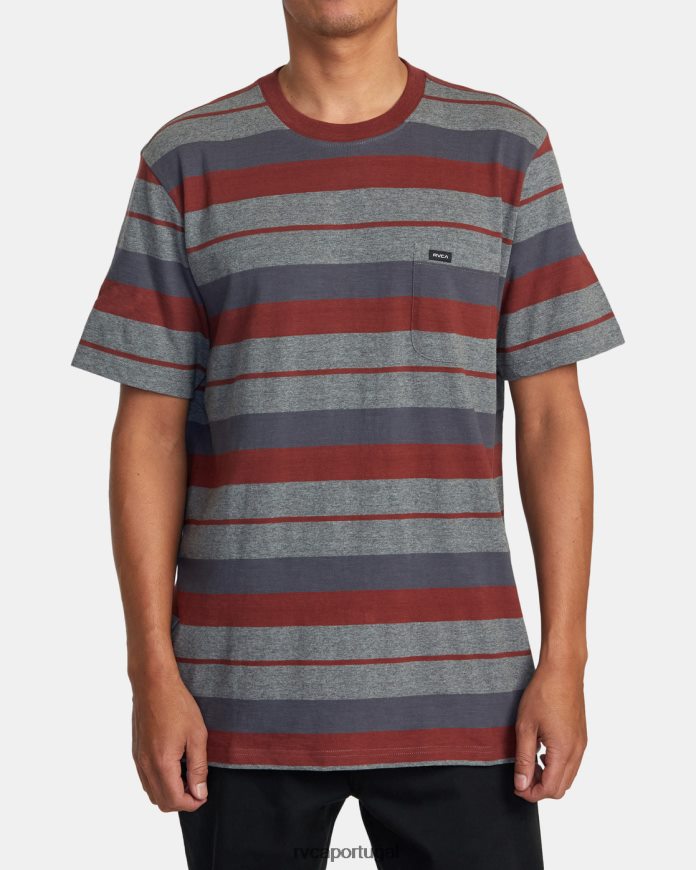 roupas RVCA homens camiseta magnólia urze cinza escuro N00F2H393