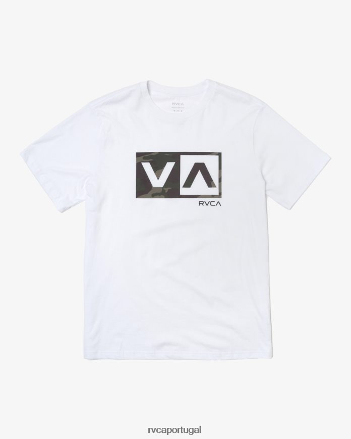 roupas RVCA homens camiseta manga curta balance box branco N00F2H160