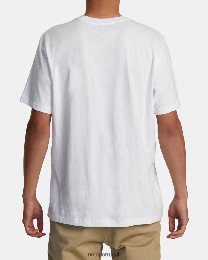 roupas RVCA homens camiseta manga curta balance box branco N00F2H160