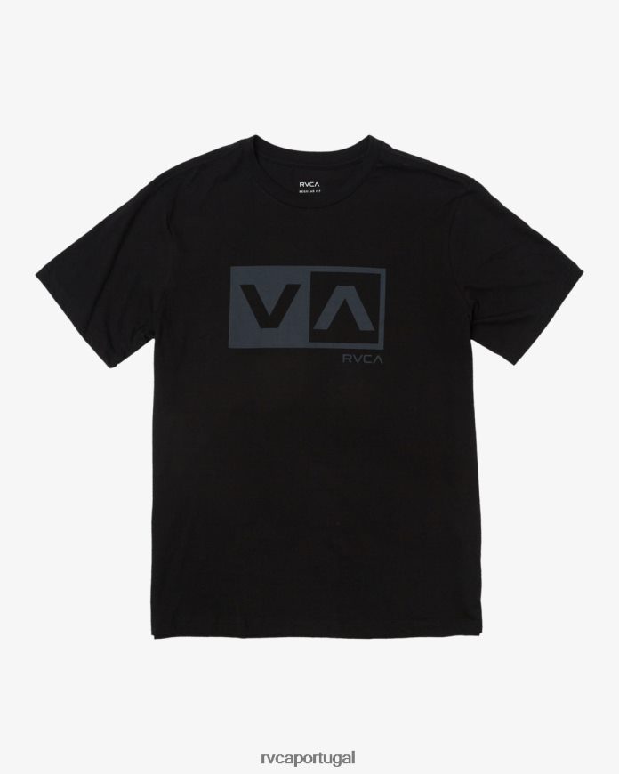 roupas RVCA homens camiseta manga curta balance box preto N00F2H159