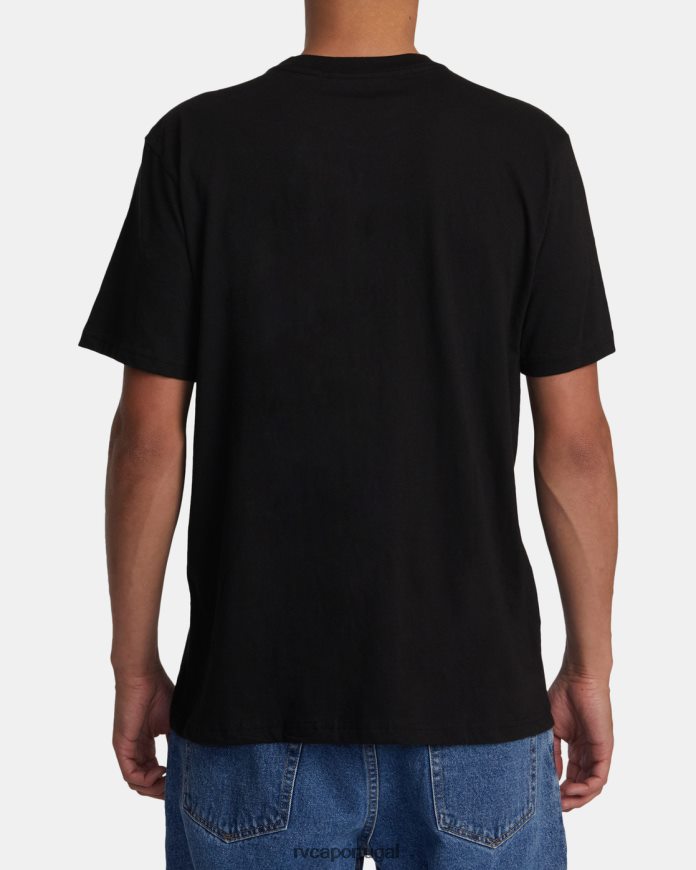 roupas RVCA homens camiseta manga curta balance box preto N00F2H159