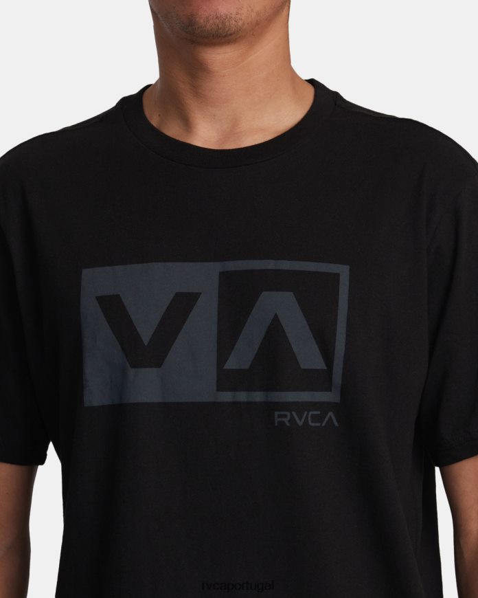 roupas RVCA homens camiseta manga curta balance box preto N00F2H159