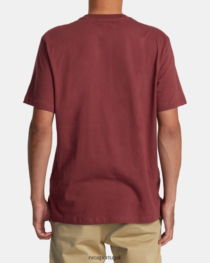 roupas RVCA homens camiseta manga curta balance box vermelho sangue de boi N00F2H163