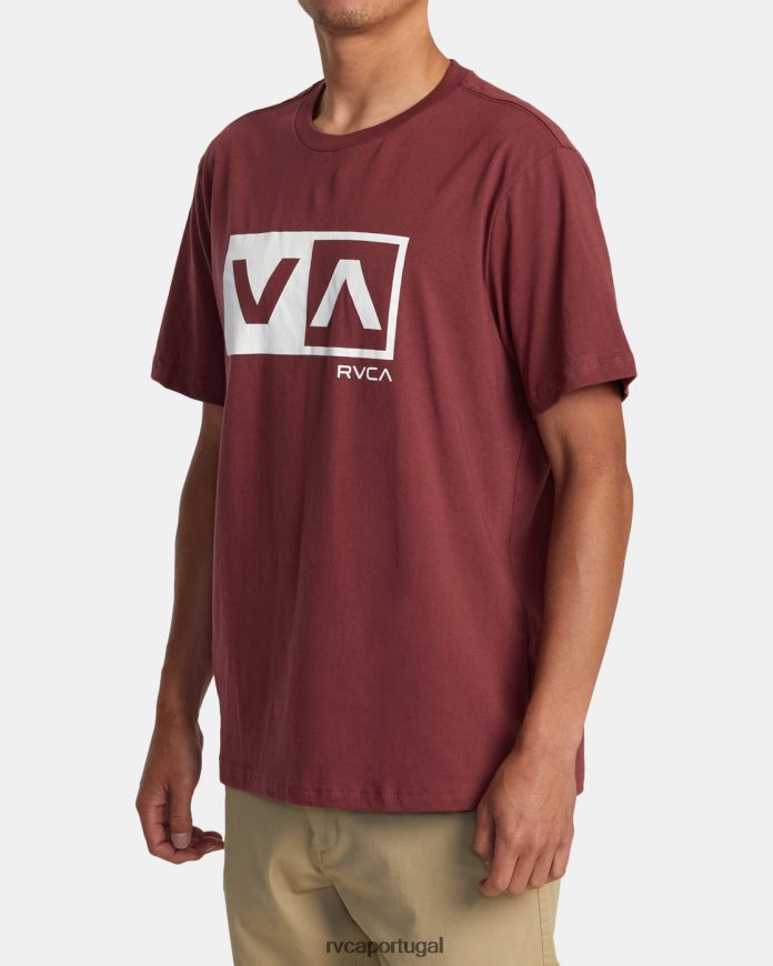 roupas RVCA homens camiseta manga curta balance box vermelho sangue de boi N00F2H163