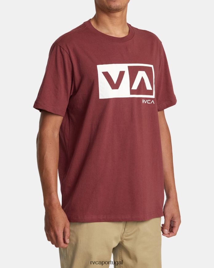 roupas RVCA homens camiseta manga curta balance box vermelho sangue de boi N00F2H163