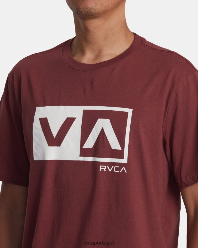 roupas RVCA homens camiseta manga curta balance box vermelho sangue de boi N00F2H163