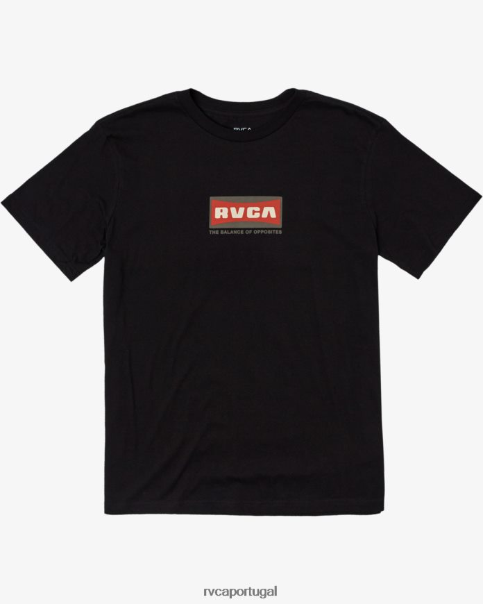 roupas RVCA homens camiseta manga curta grande angular preto N00F2H178