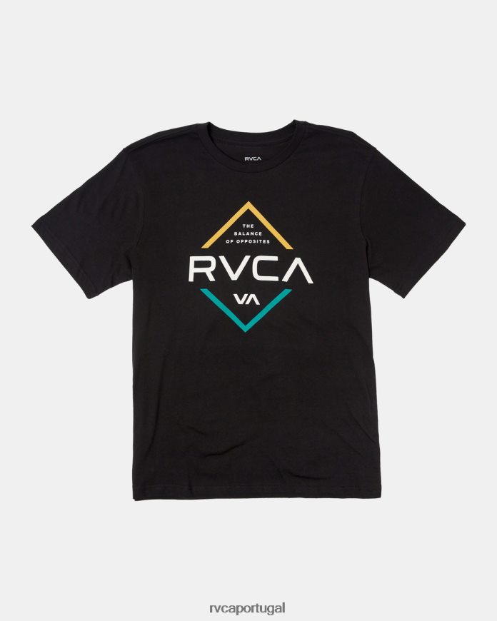 roupas RVCA homens camiseta manga curta paragram preto N00F2H158