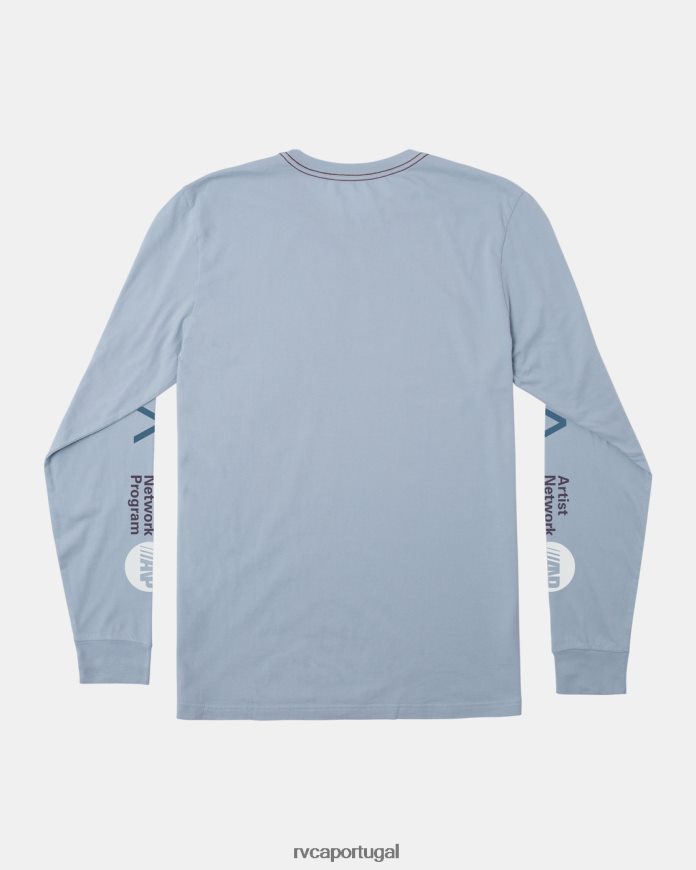 roupas RVCA homens camiseta manga longa anp Pó azul N00F2H434