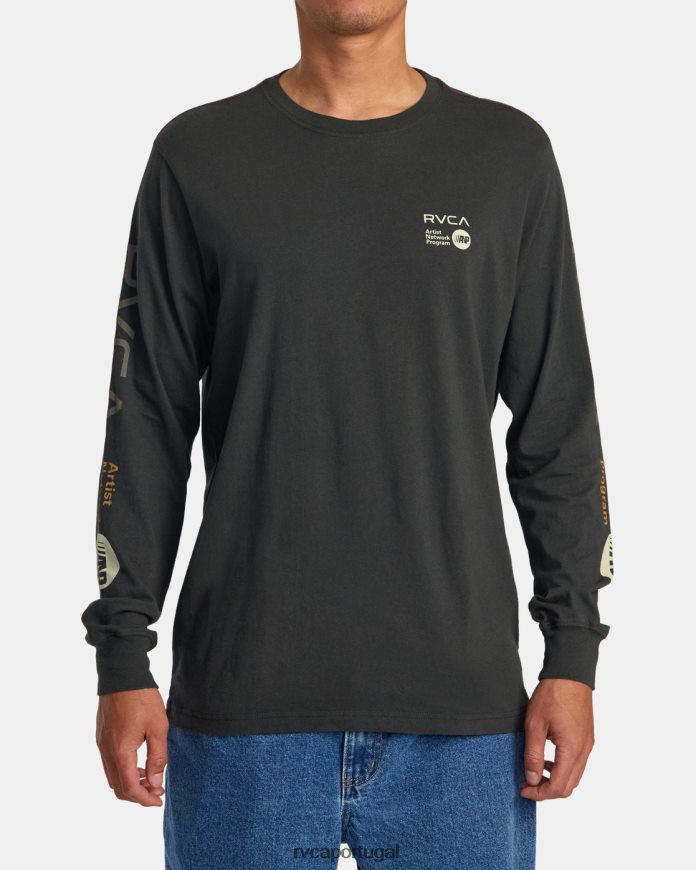 roupas RVCA homens camiseta manga longa anp Preto amarronzado N00F2H842
