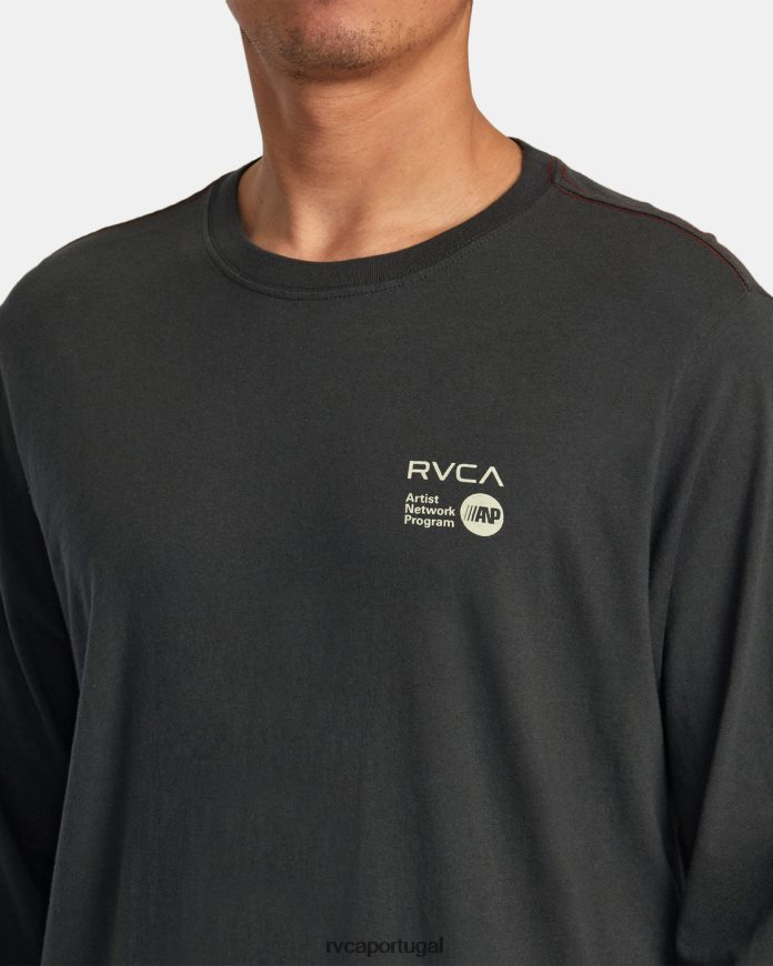 roupas RVCA homens camiseta manga longa anp Preto amarronzado N00F2H842