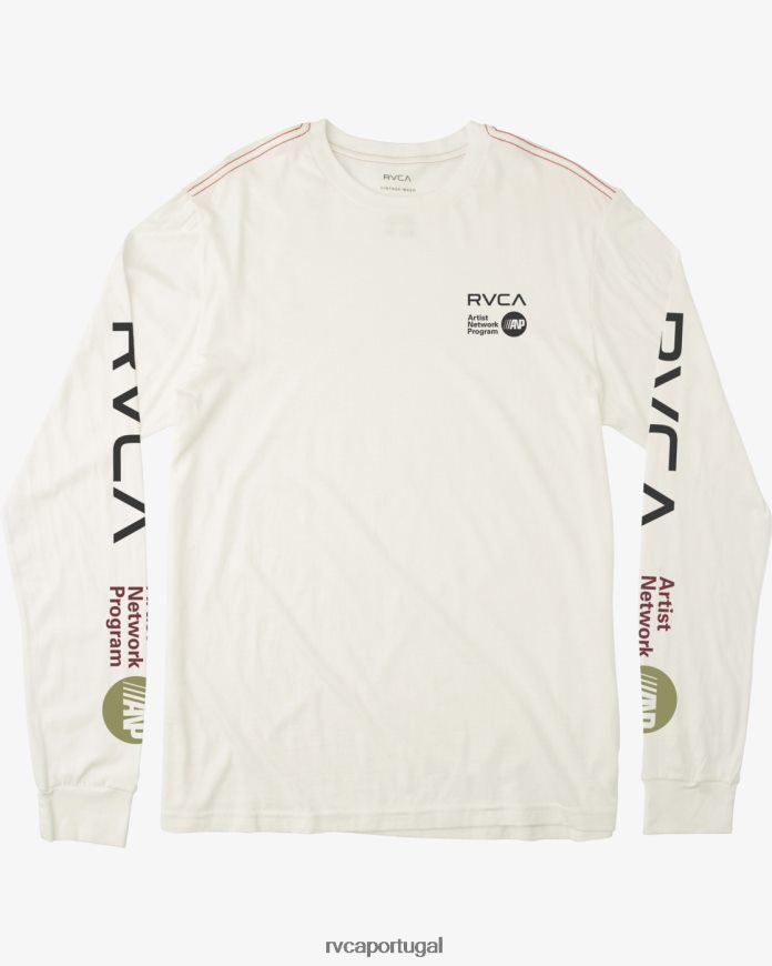 roupas RVCA homens camiseta manga longa anp branco antigo N00F2H196