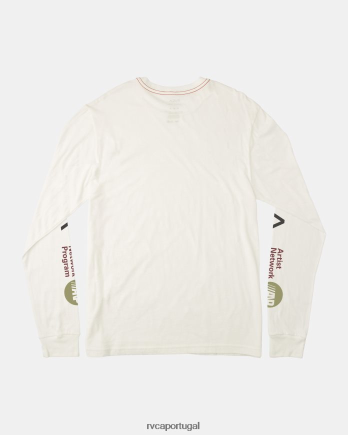 roupas RVCA homens camiseta manga longa anp branco antigo N00F2H196