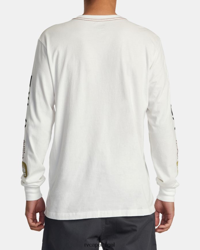 roupas RVCA homens camiseta manga longa anp branco antigo N00F2H196