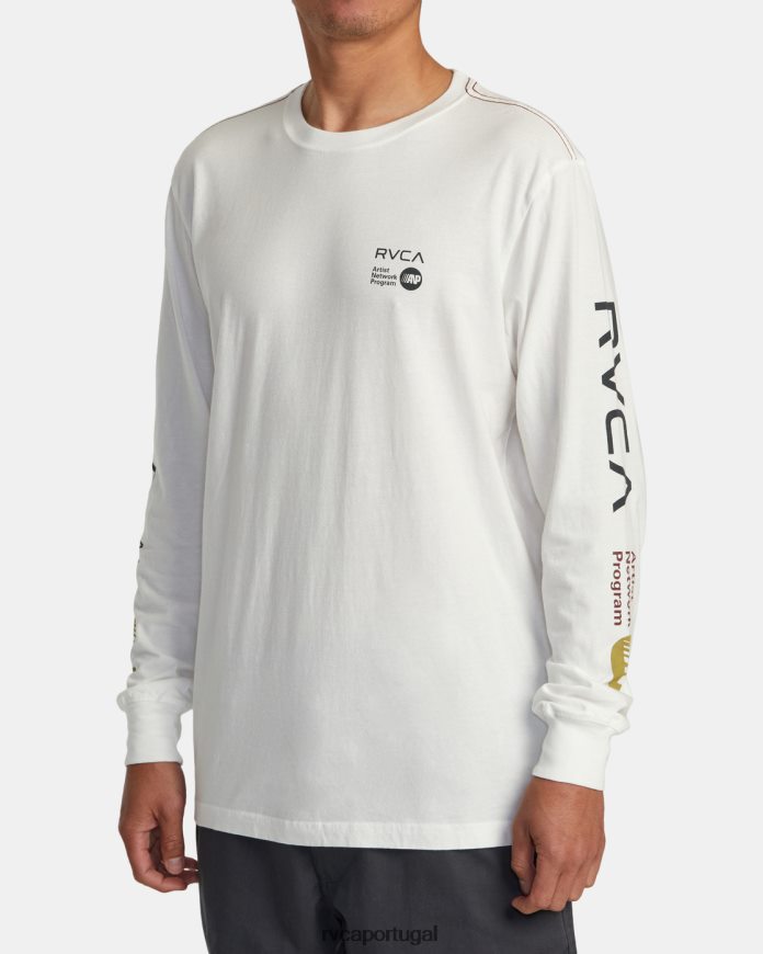 roupas RVCA homens camiseta manga longa anp branco antigo N00F2H196