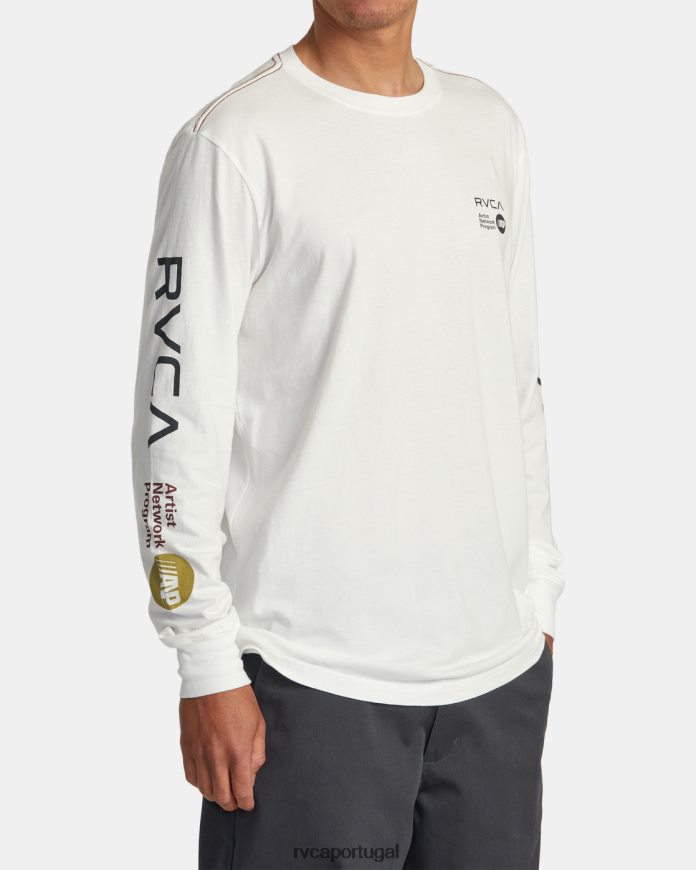 roupas RVCA homens camiseta manga longa anp branco antigo N00F2H196