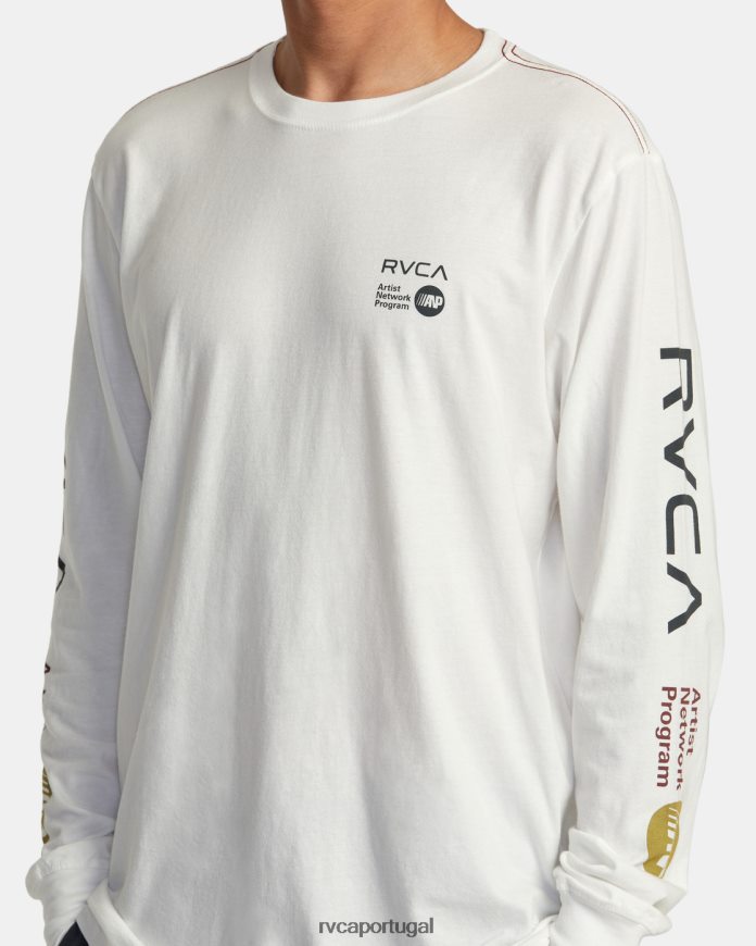 roupas RVCA homens camiseta manga longa anp branco antigo N00F2H196