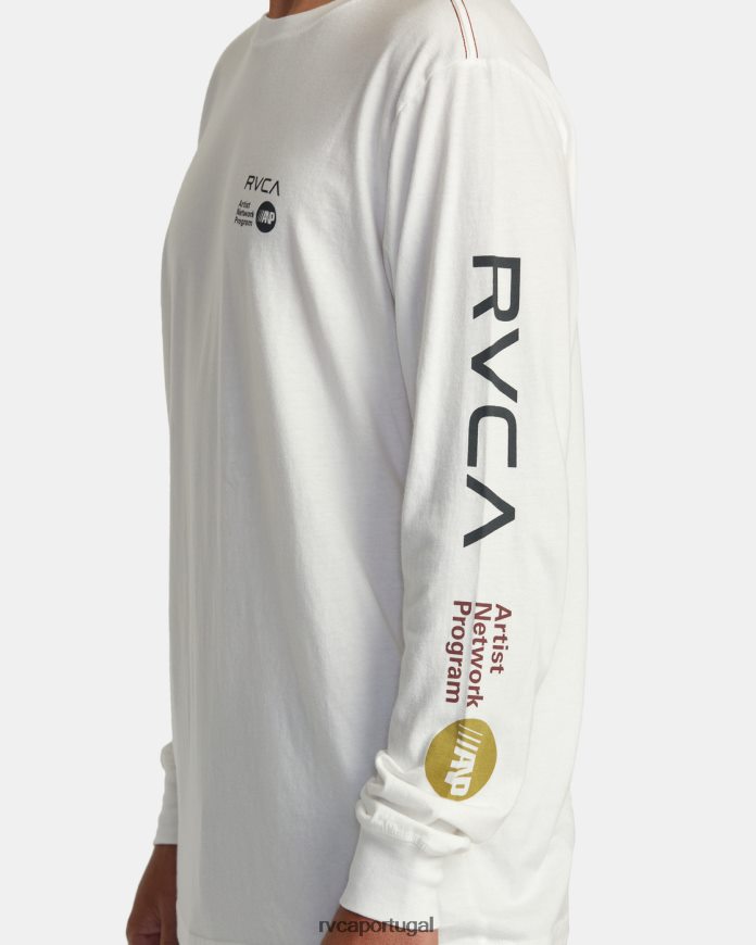 roupas RVCA homens camiseta manga longa anp branco antigo N00F2H196