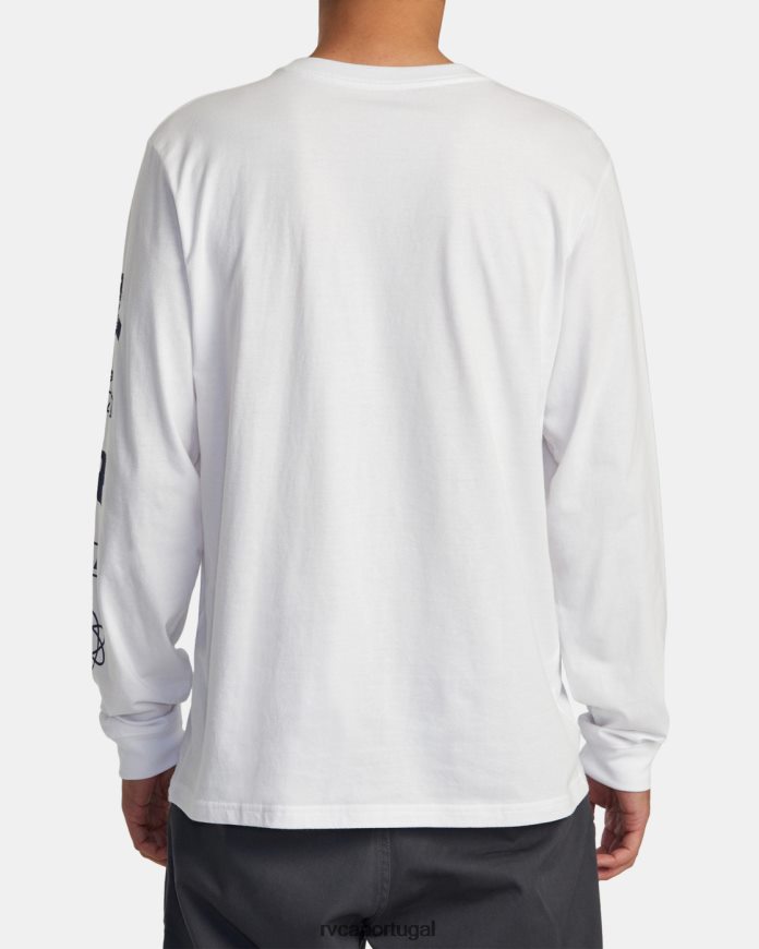 roupas RVCA homens camiseta manga longa infografik branco N00F2H208