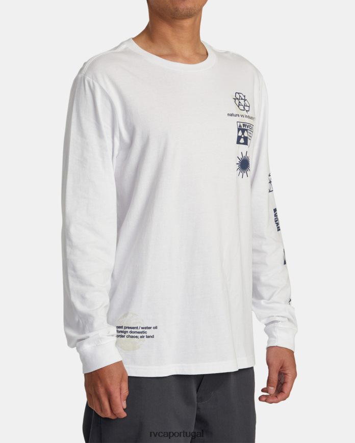 roupas RVCA homens camiseta manga longa infografik branco N00F2H208