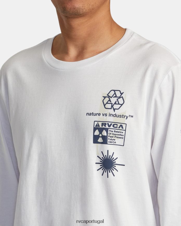 roupas RVCA homens camiseta manga longa infografik branco N00F2H208