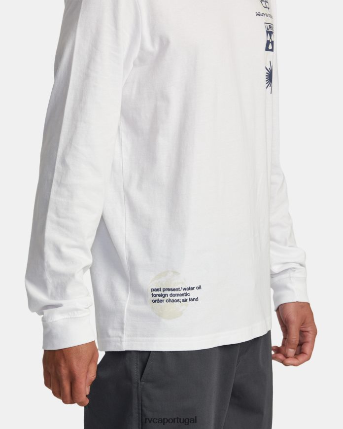 roupas RVCA homens camiseta manga longa infografik branco N00F2H208