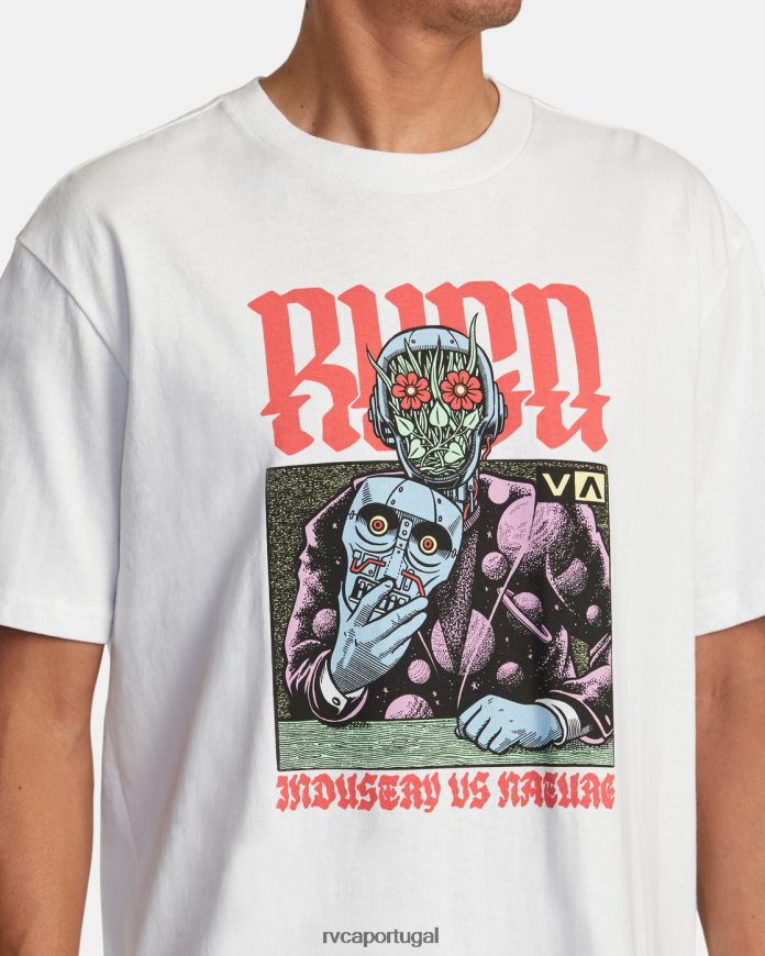 roupas RVCA homens camiseta martin ander manderoid branco N00F2H263