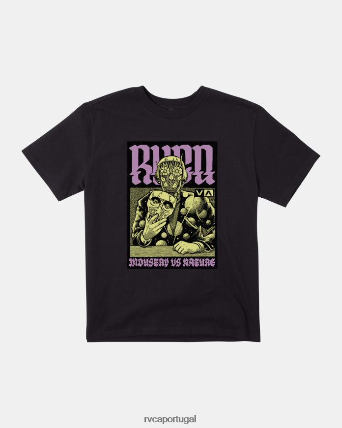 roupas RVCA homens camiseta martin ander manderoid preto N00F2H266