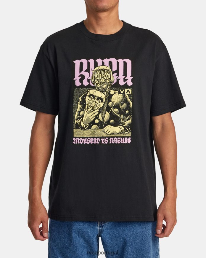 roupas RVCA homens camiseta martin ander manderoid preto N00F2H266