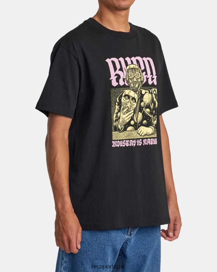roupas RVCA homens camiseta martin ander manderoid preto N00F2H266