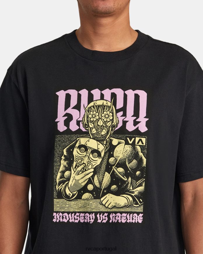 roupas RVCA homens camiseta martin ander manderoid preto N00F2H266